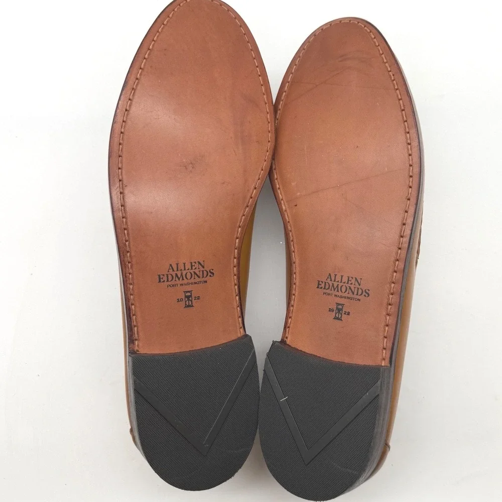 Allen Edmonds Schreier Tan Leather Tassel Loafers Mens 12 B 50192 Dress Shoes